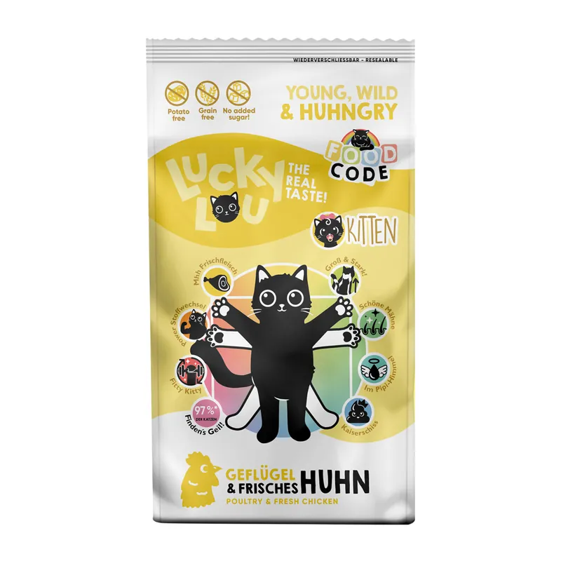 Lucky Lou Kitten Geflügel & Huhn 340 g Super-Preis